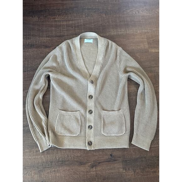 Old Navy Other - Old Navy Men's Shaker Stitch Cardigan Sweater Brown V Neck 100% Cotton Sz M